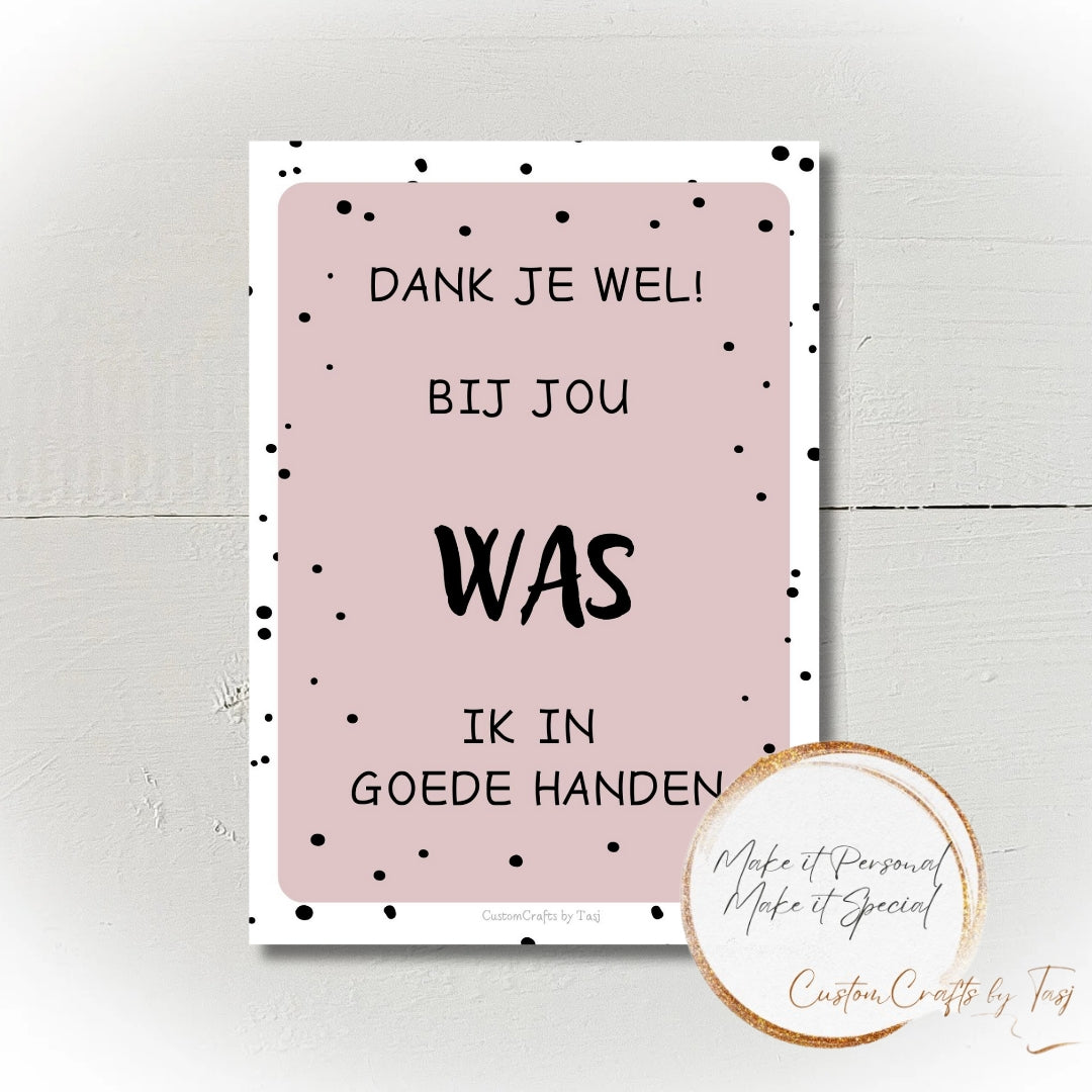 Kaartje handzeep - Roze