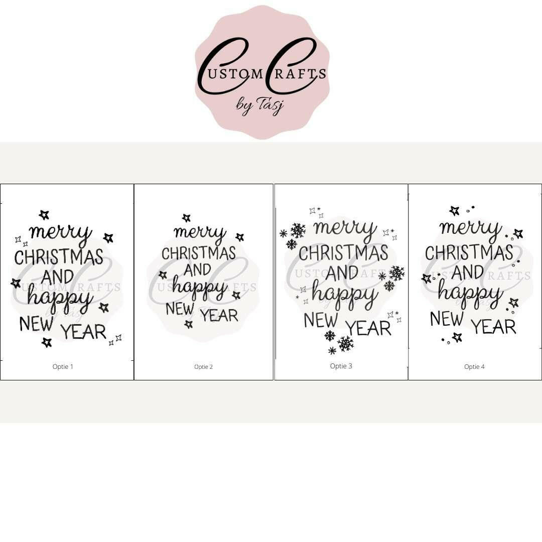 Herbruikbare Raamstickers | Winter | Merry Christmas and Happy New Year CustomCrafts by Tasj 