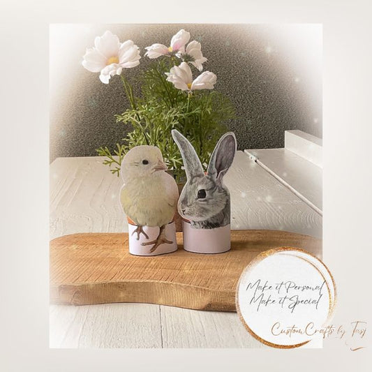DIY eierhouders Pasen konijn kuiken | CustomCrafts by Tasj
