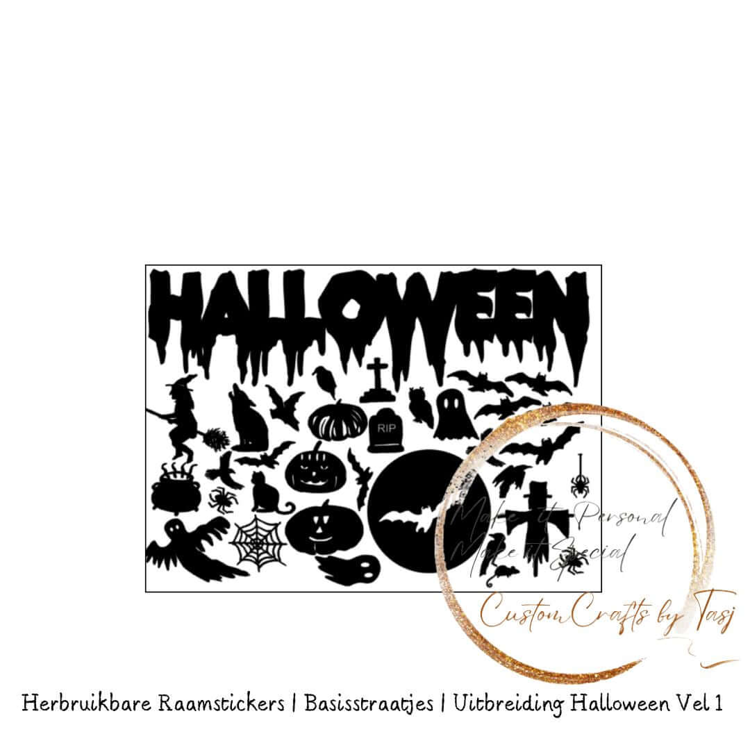 Herbruikbare Raamstickers | Herfst | Halloween straatje