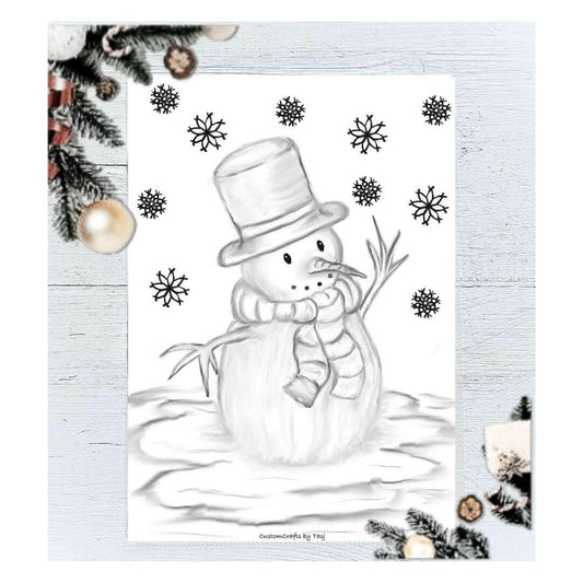 Kleurplaat Sneeuwpop | CustomCrafts by Tasj CustomCrafts by Tasj 