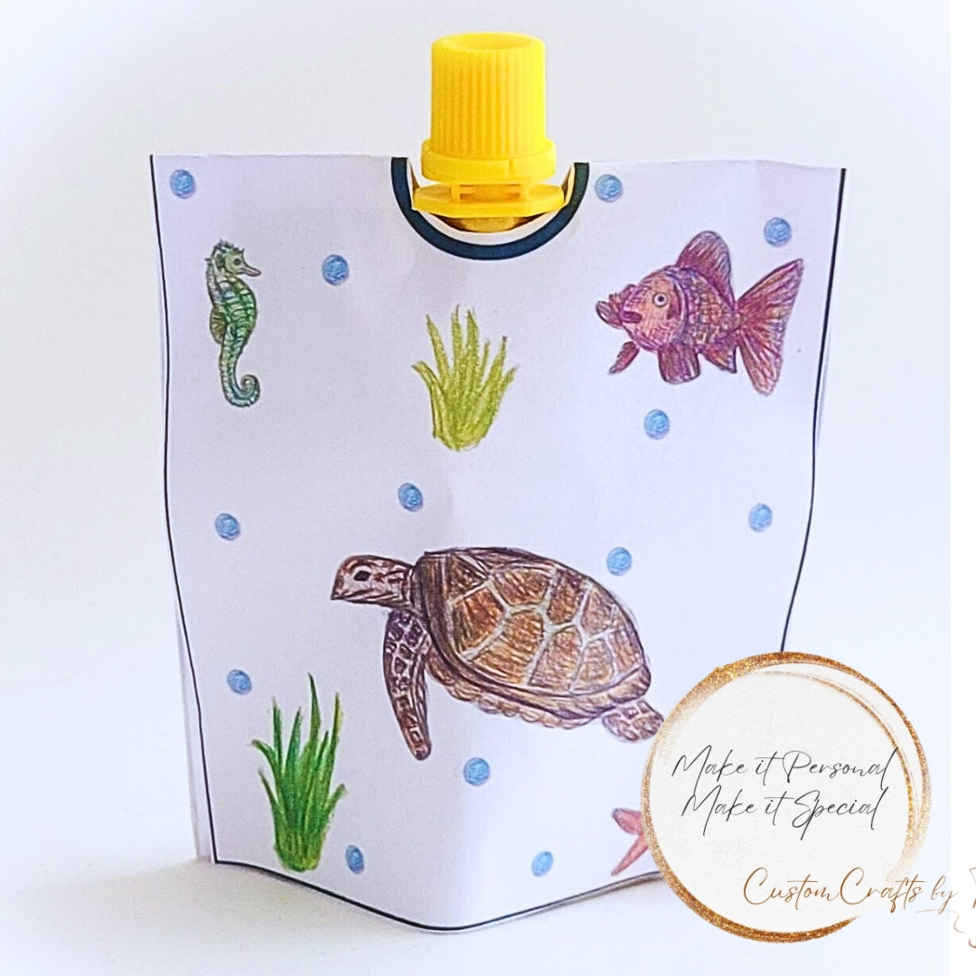 Diy Traktatie | Pdf-printable Knijpfruitwikkel Zeedieren