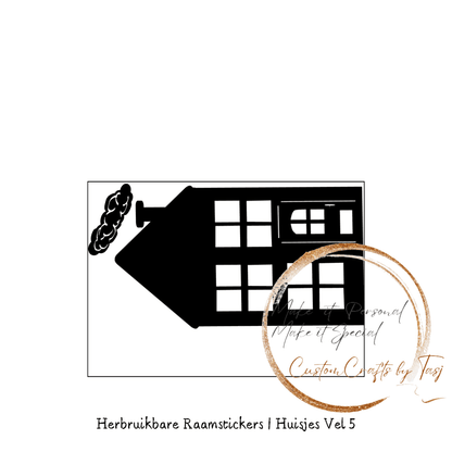 Herbruikbare Raamstickers | Huisjes Vel 5