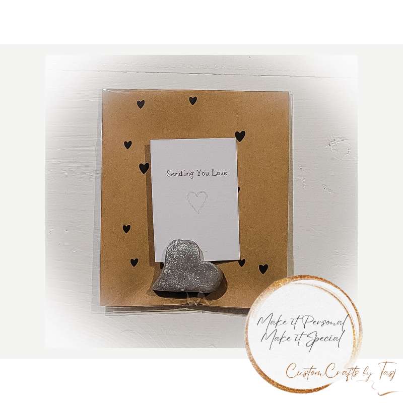 Hartje met kaartje Sending You Love - CustomCrafts by Tasj